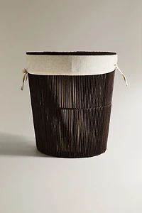 FABRIC-LINED LAUNDRY BASKET