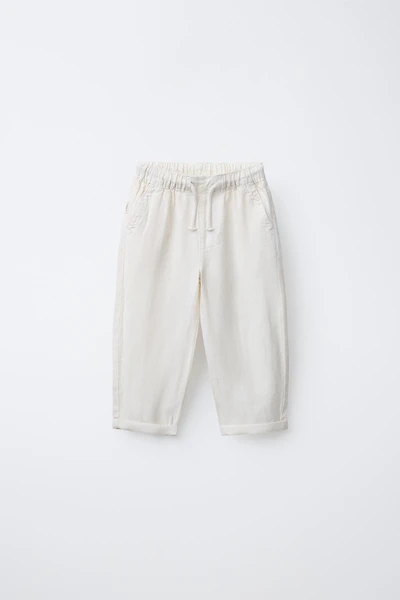 FLOWY LINEN BLEND PANTS