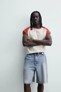 RELAXED FIT CHINO DENIM SHORTS