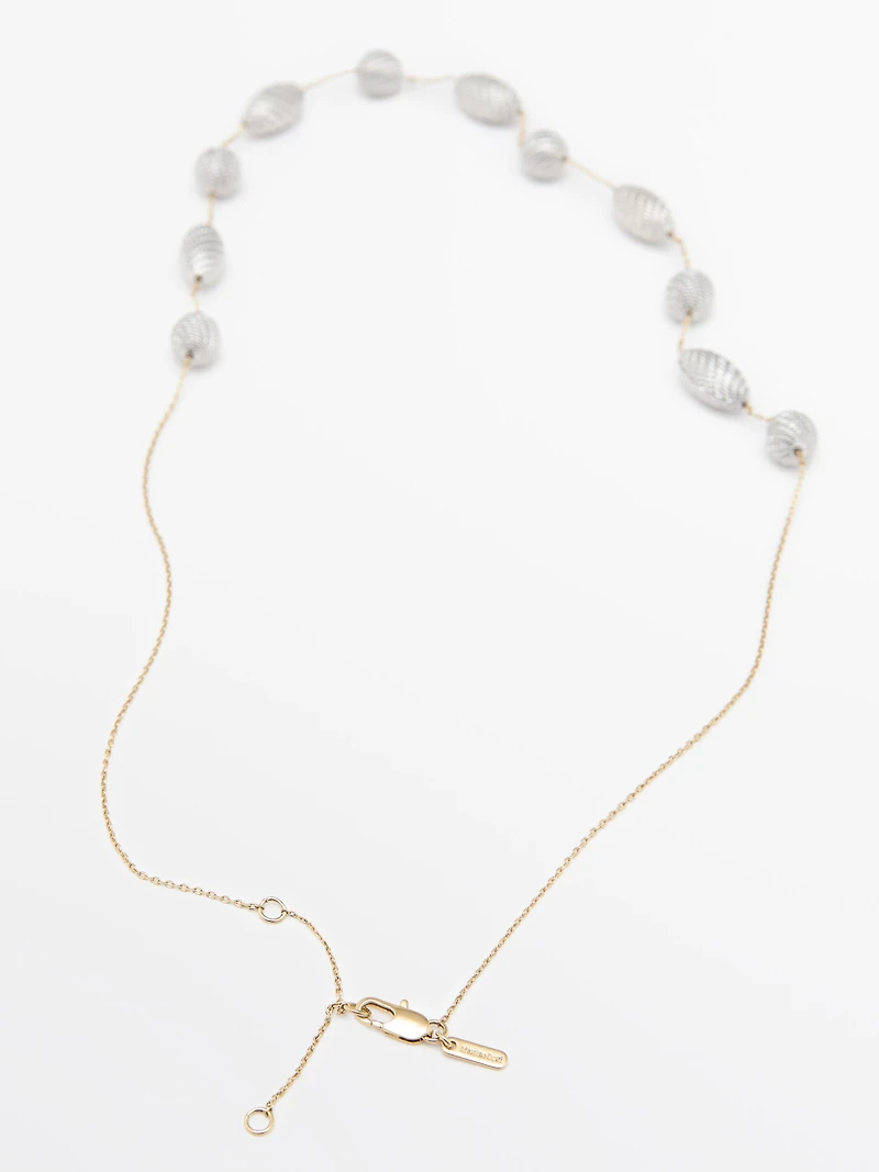 Collier texturé pièces ovales