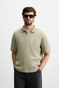 RIB KNIT POLO SHIRT