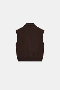 ELASTIC HEM SHOULDER PAD VEST