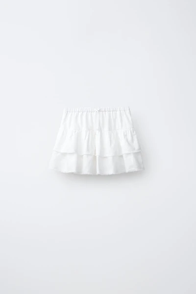 RUFFLED LACE SKIRT