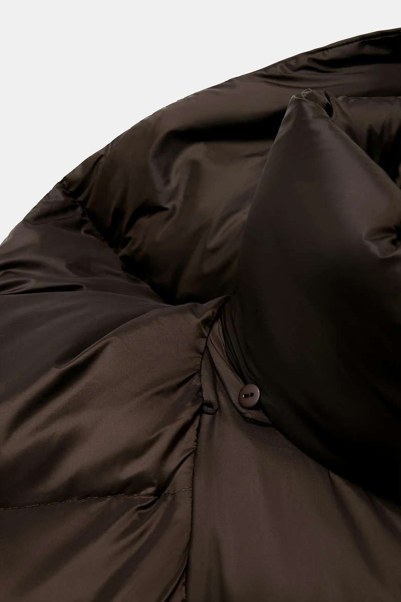 WATER REPELLENT WINDPROOF DOWN PUFFER COAT WITH HOODIE