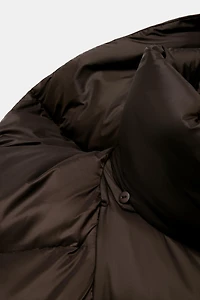 WATER REPELLENT WINDPROOF DOWN PUFFER COAT WITH HOODIE