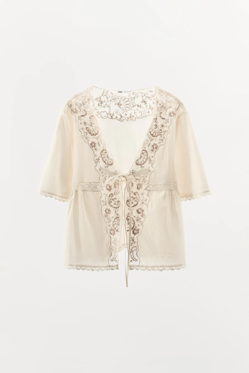LIMITED EDITION EMBROIDERED BEADED TOP