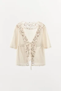 LIMITED EDITION EMBROIDERED BEADED TOP