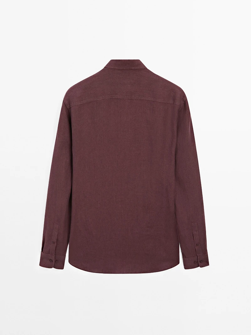 Regular fit faded linen shirt