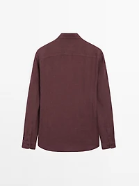 Regular fit faded linen shirt