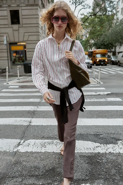 CHEMISE OVERSIZE EN POPELINE RAYÉE