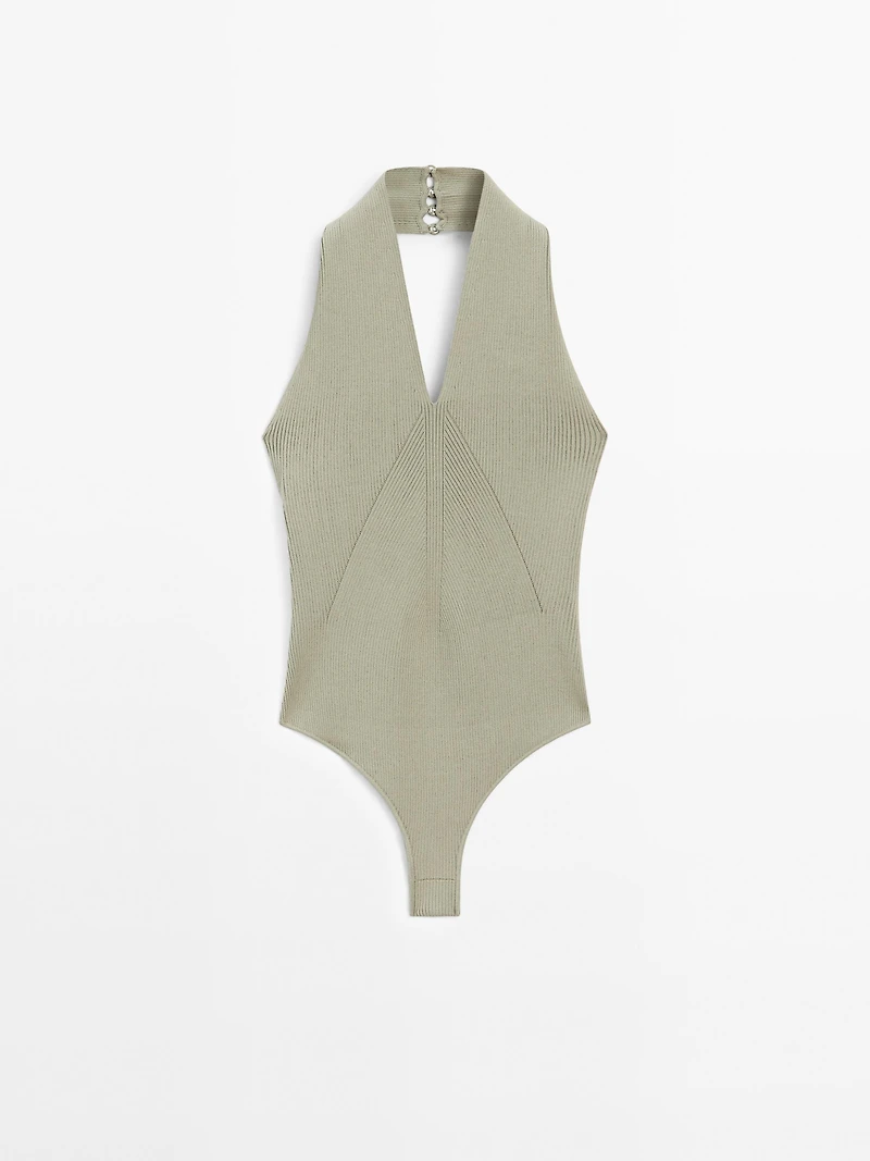 Knit halter-neck bodysuit - STUDIO