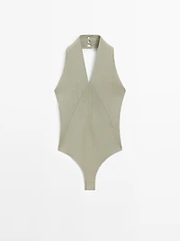 Knit halter-neck bodysuit - STUDIO