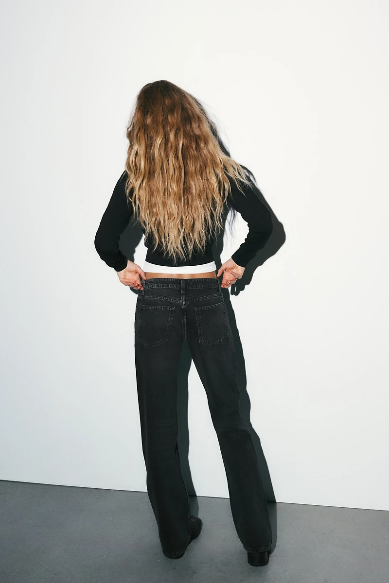 TRF LOW RISE WIDE LEG JEANS