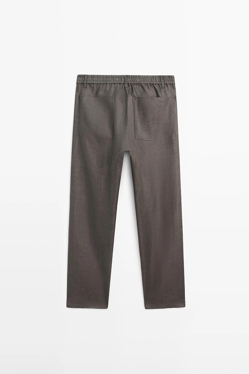 Wide-leg linen trousers