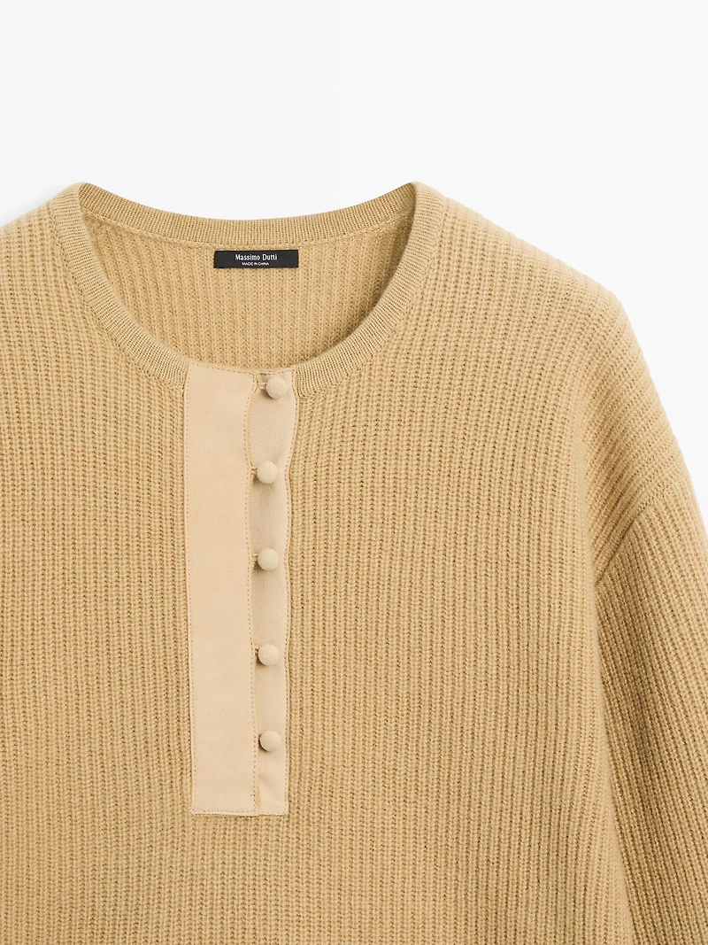 Wool blend knit sweater