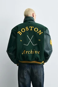 BLOUSON BOMBER EN MATIÈRES VARIÉES