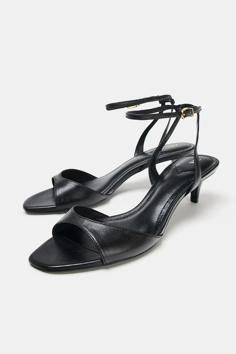 ANKLE STRAP HEELED SANDALS