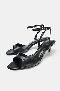 ANKLE STRAP HEELED SANDALS