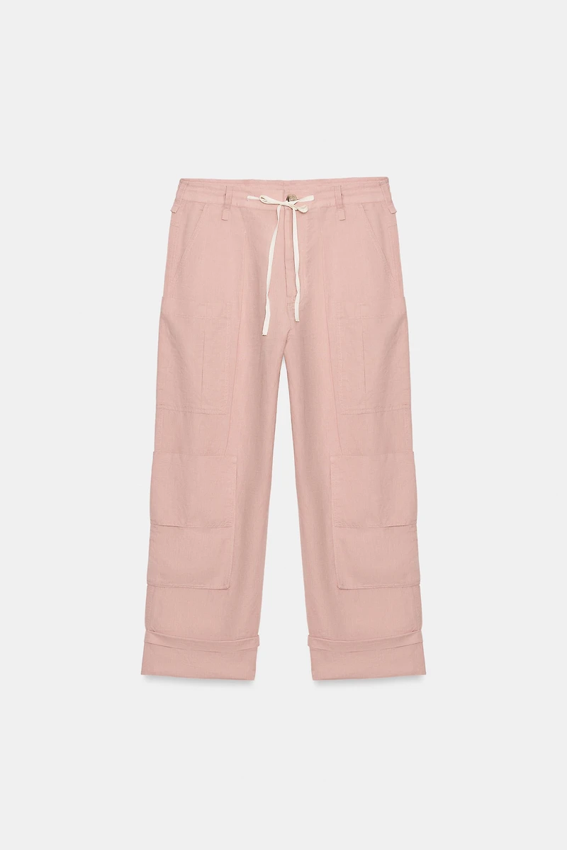 ZW COLLECTION LINEN CARGO PANTS