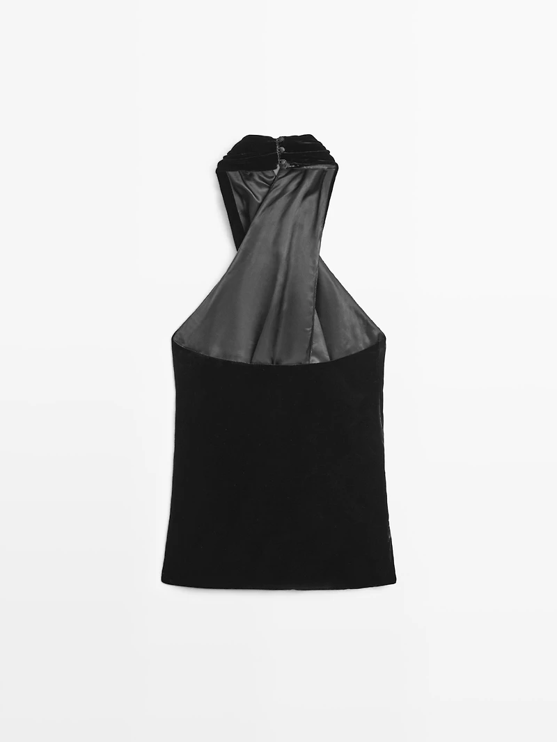 Velvet halterneck top