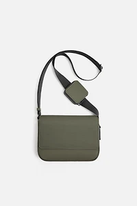 TEXTURED RUBBERIZED CROSSBODY BAG