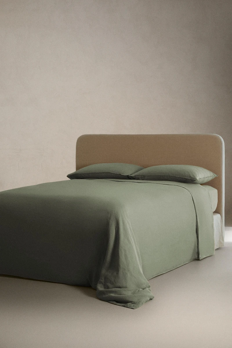 WASHED LINEN FLAT SHEET (140 GSM)