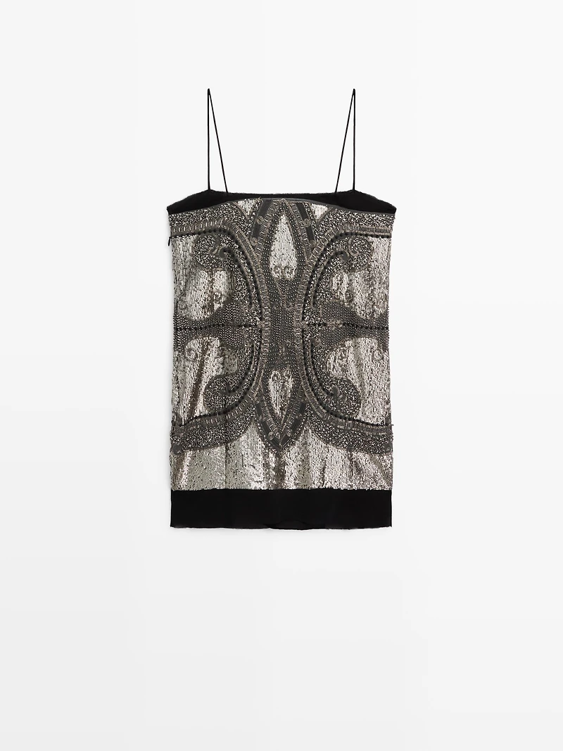 Robe courte à broderies fantaisie - STUDIO