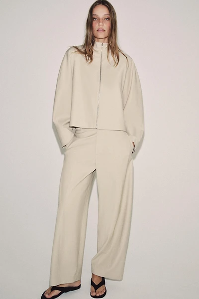 ZW COLLECTION ZIPPERED BOMBER JACKET