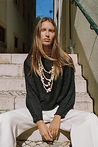 PULL EN MAILLE À MANCHES AMPLES
