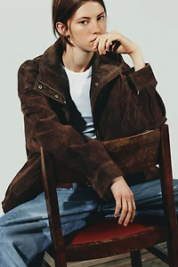 VESTE EN CUIR DAIM