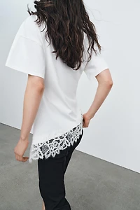 T-SHIRT HEAVY COTTON DENTELLE