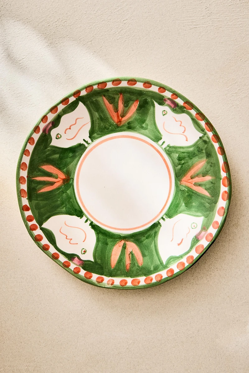 PAINTED CERAMIC DESSERT PLATE