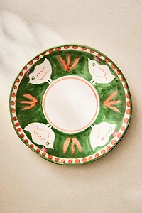 PAINTED CERAMIC DESSERT PLATE