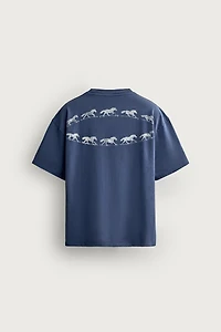 WASHED PRINT BOXY FIT T-SHIRT