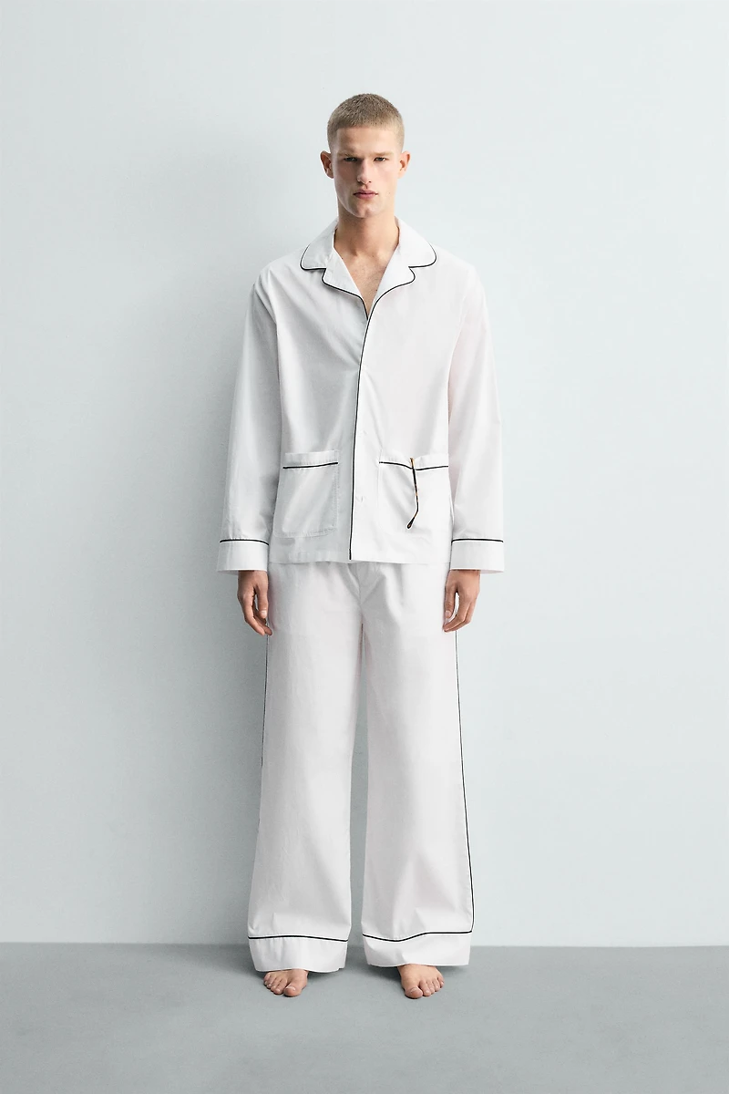 LIMITED EDITION PAJAMA SET WITH CONTRAST PIPING