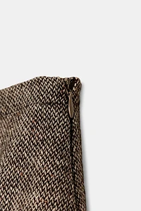 HERRINGBONE WOOL SKORT