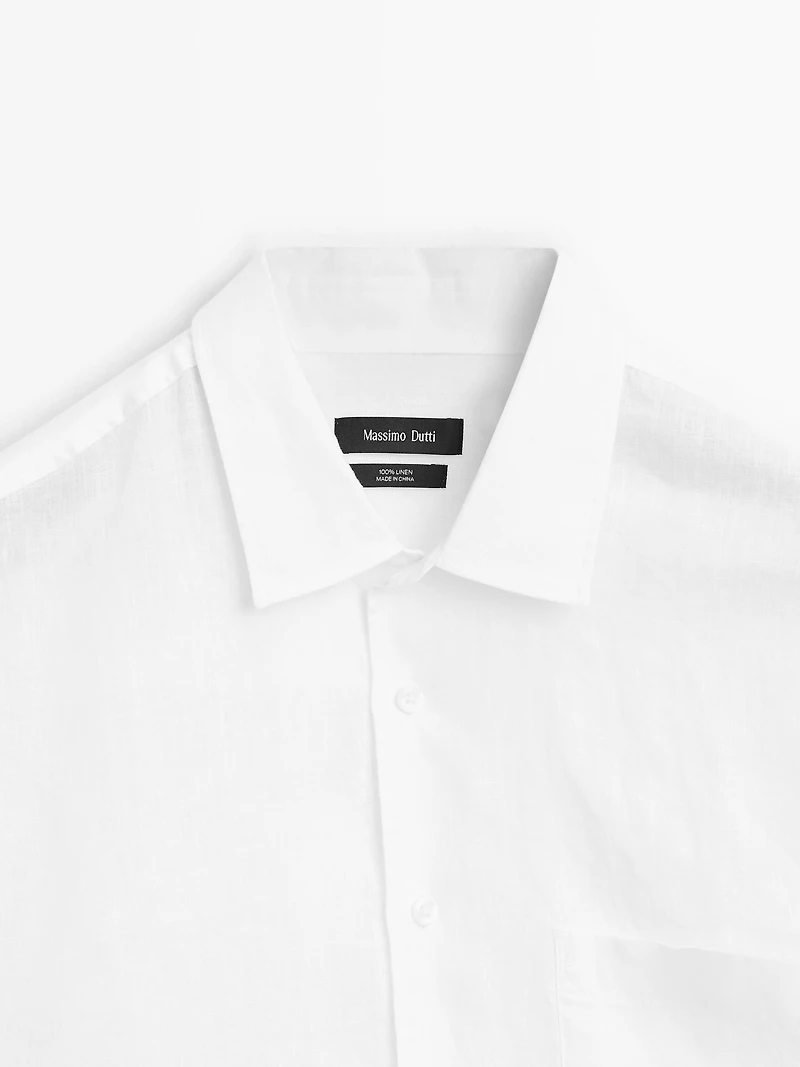 100% linen short sleeve shirt