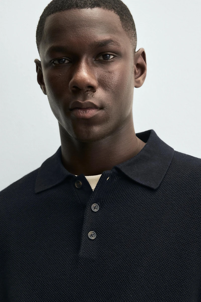 COTTON LYOCELL KNIT POLO SHIRT