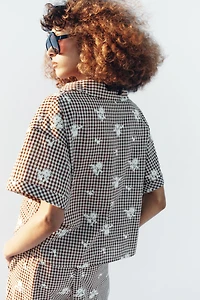 EMBROIDERED PLAID SHIRT