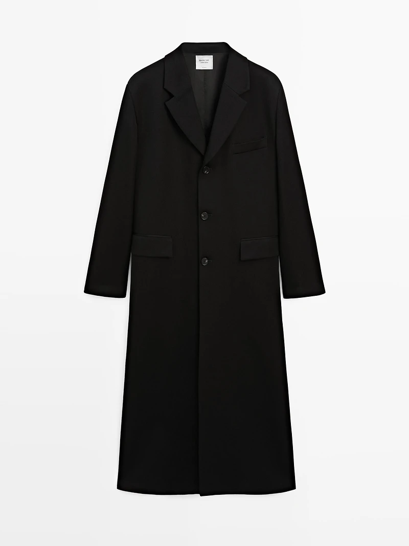 Long 100% wool coat