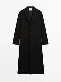 Long 100% wool coat