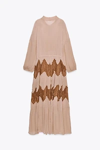 LACE COMBINATION BOW DRESS