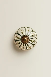 SET OF CERAMIC FLOWER KNOBS (SET OF 2