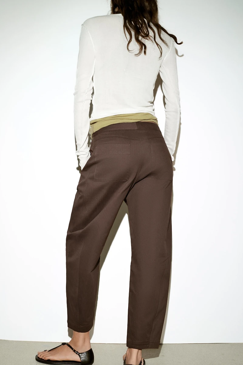 HERRINGBONE BARREL PANTS