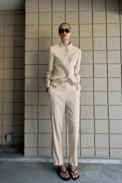 SLIM FIT LINEN PANTS