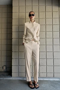 SLIM FIT LINEN PANTS