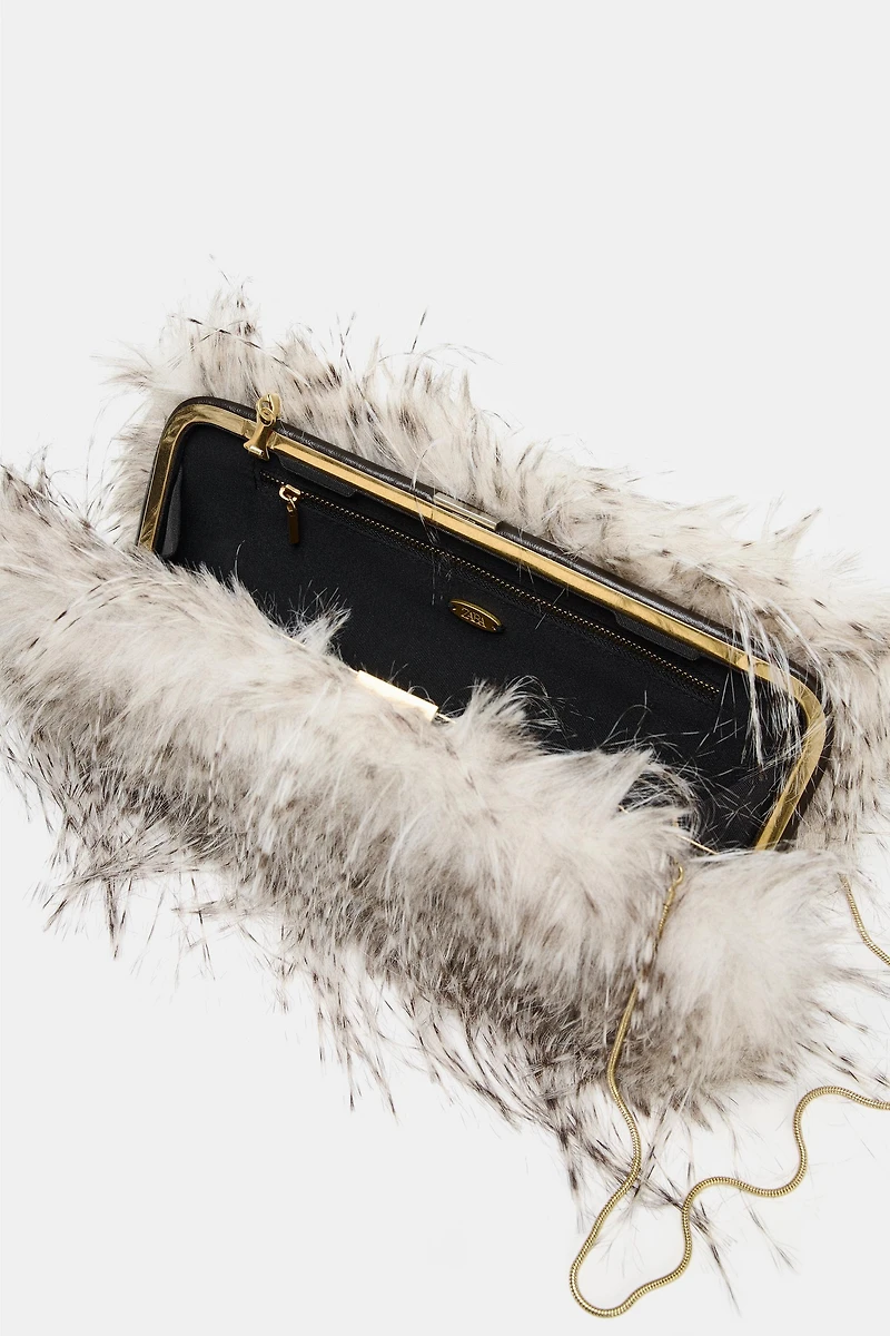 FAUX FUR CLUTCH