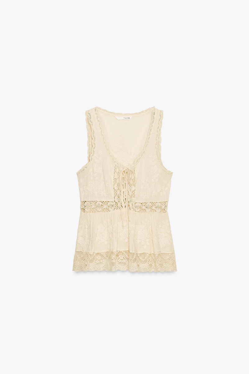 ZW COLLECTION EMBROIDERED ROMANTIC TOP