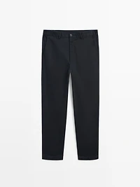 Slim fit trousers with elastic side detail