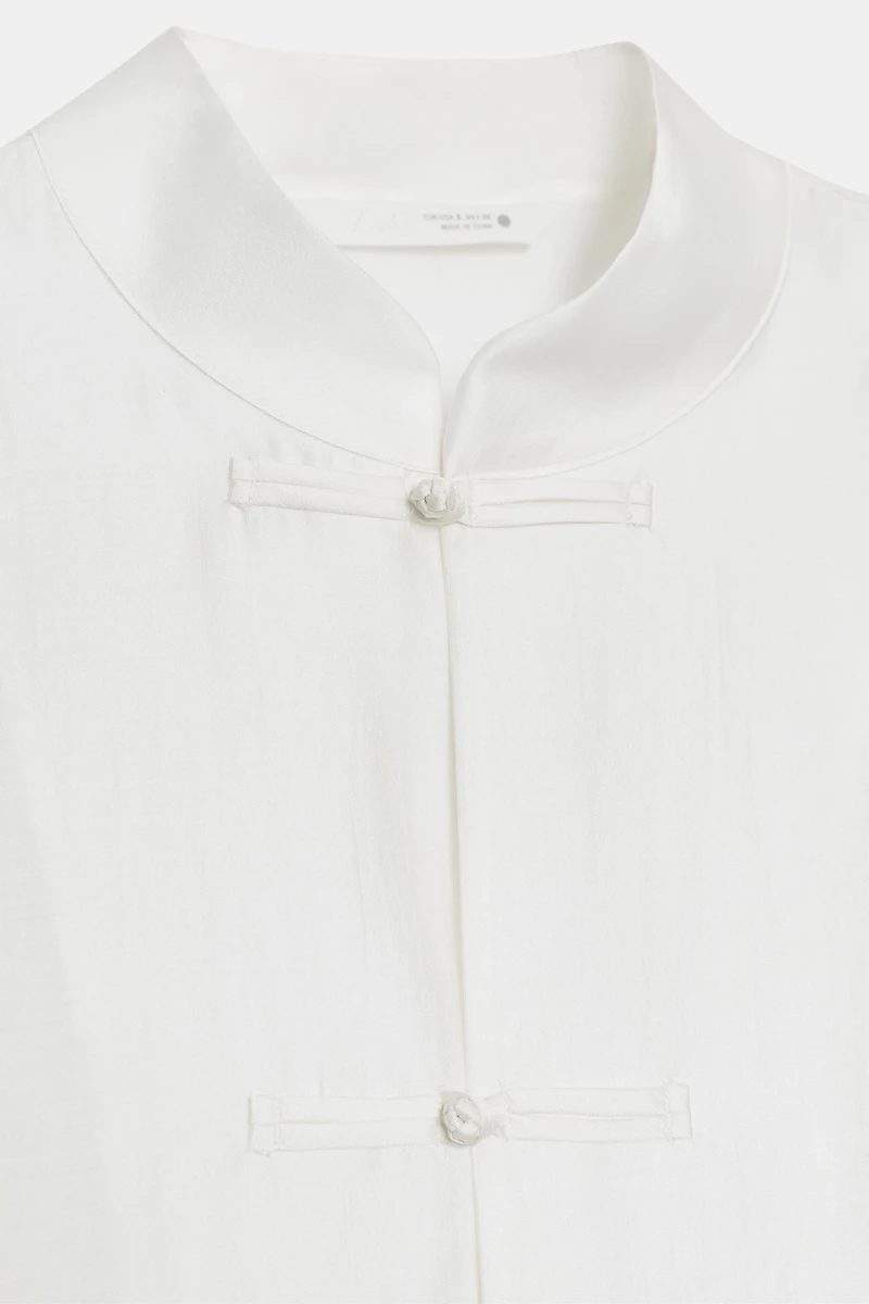 CHEMISE SATINÉE À BRANDEBOURGS ZW COLLECTION